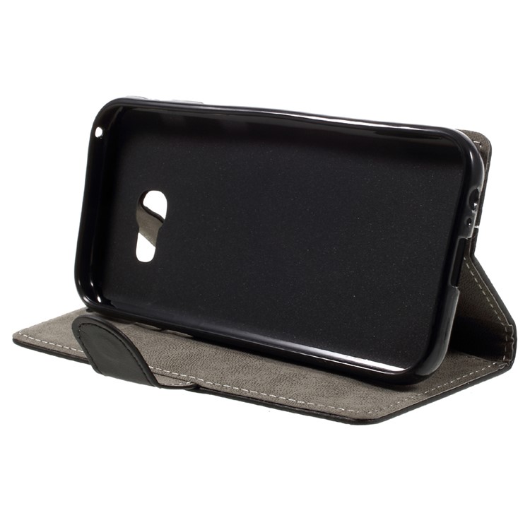 Wallet Stand Leather Phone Case for Samsung Galaxy A5 (2017) - Black-4