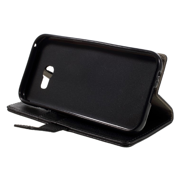 Lychee Skin Leather Wallet Case for Samsung Galaxy A5 (2017) - Black-4