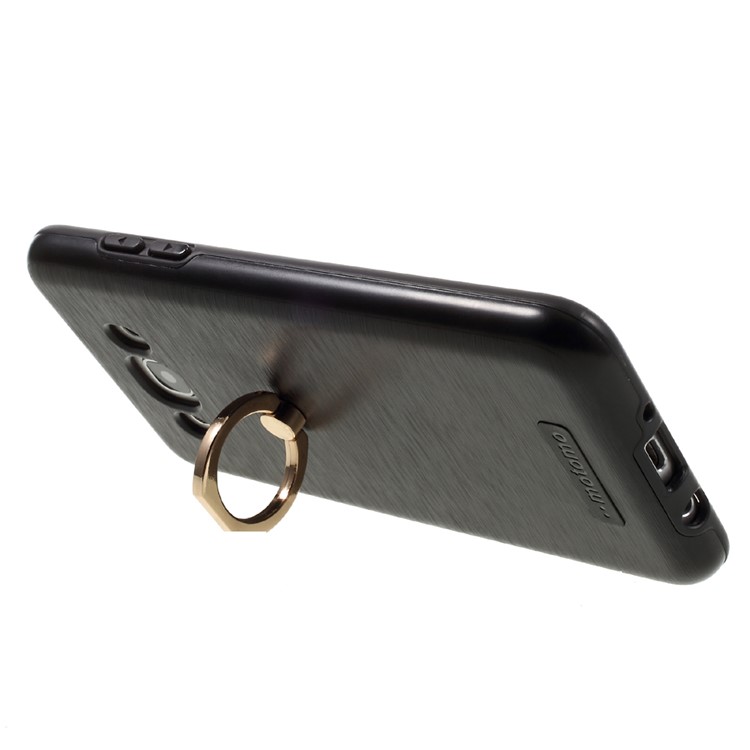 MOTOMO Brushed PC + TPU Ring Kickstand Case for Samsung Galaxy J5 (2016) SM-J510 - Black-4