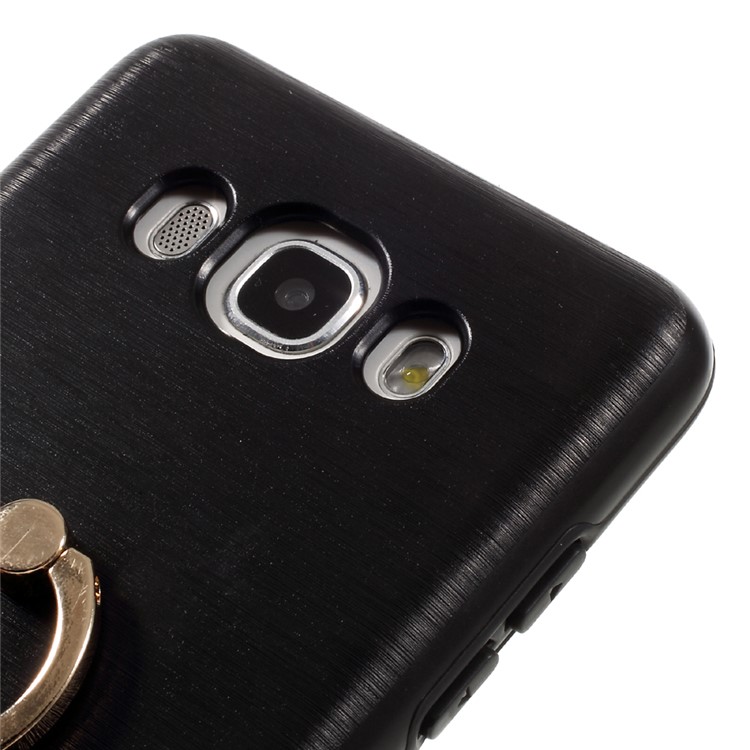 MOTOMO Brushed PC + TPU Ring Kickstand Case for Samsung Galaxy J5 (2016) SM-J510 - Black-6