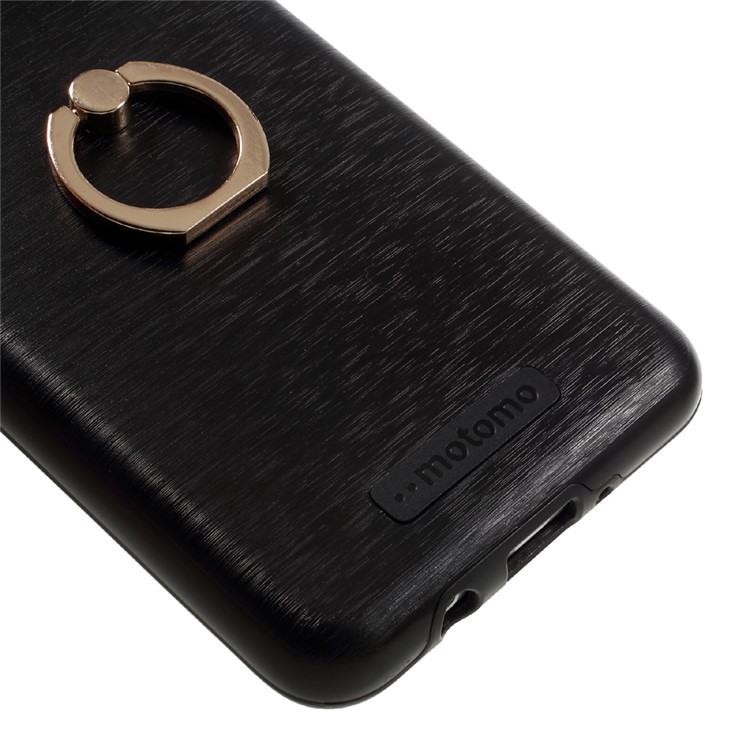 MOTOMO Brushed PC + TPU Ring Kickstand Case for Samsung Galaxy J5 (2016) SM-J510 - Black-7
