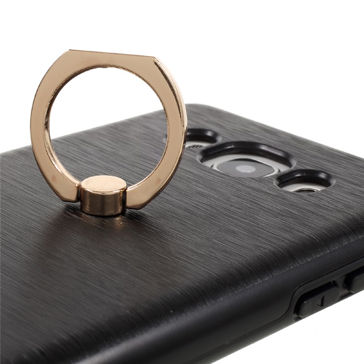 MOTOMO Brushed PC + TPU Ring Kickstand Case for Samsung Galaxy J5 (2016) SM-J510 - Black-8