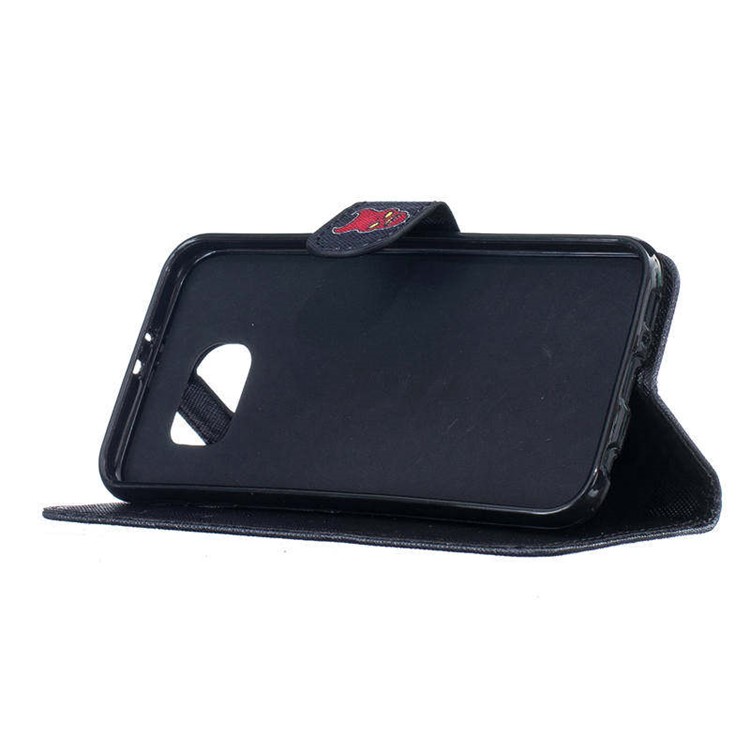 Patterned Leather Wallet Stand Phone Case for Samsung Galaxy S6 G920 - Do Not Touch My Phone-4