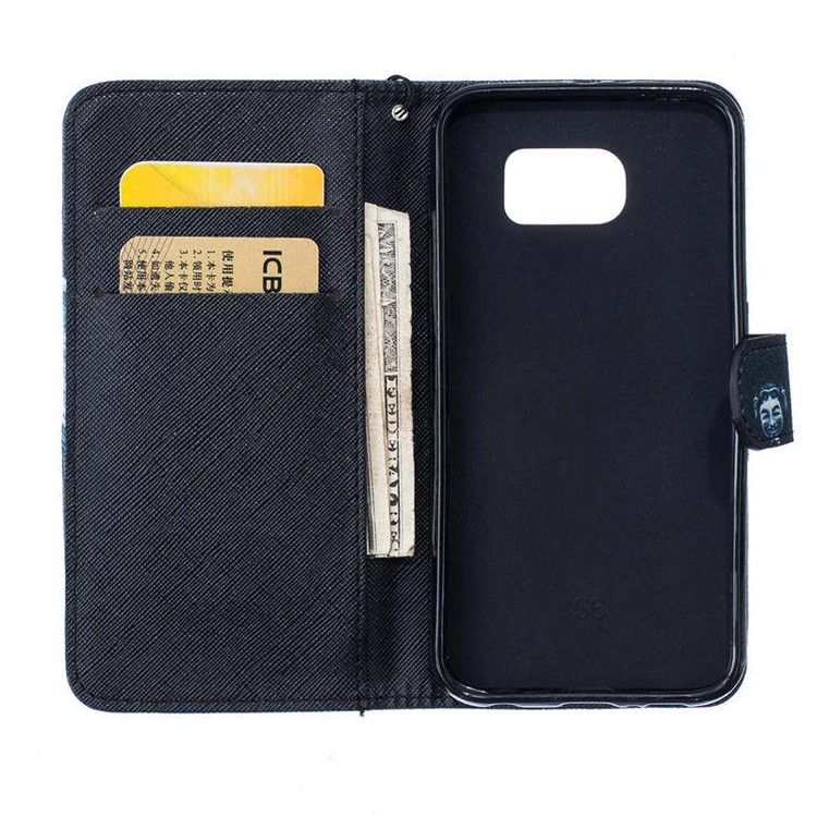 Patterned Leather Wallet Stand Phone Case for Samsung Galaxy S6 G920 - Do Not Touch My Phone-6