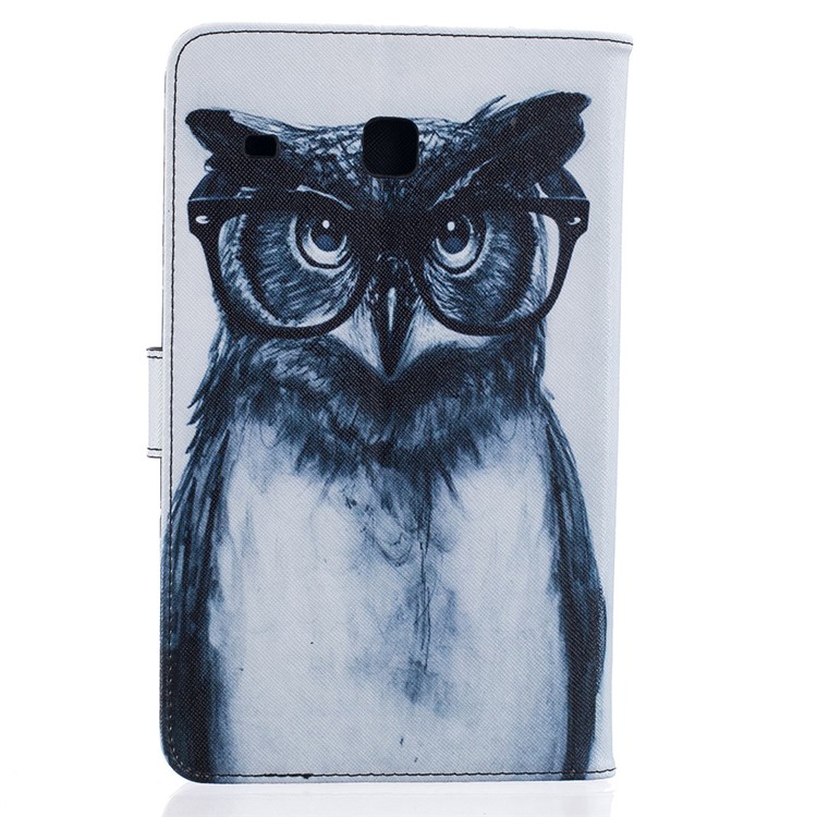 Patterned Flip Stand Leather Wallet Case for Samsung Galaxy Tab E 8.0 T375 T377 T377 - Cool Owl-2