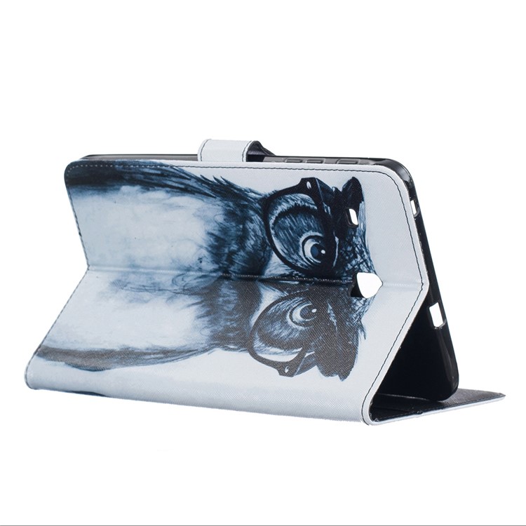 Patterned Flip Stand Leather Wallet Case for Samsung Galaxy Tab E 8.0 T375 T377 T377 - Cool Owl-3