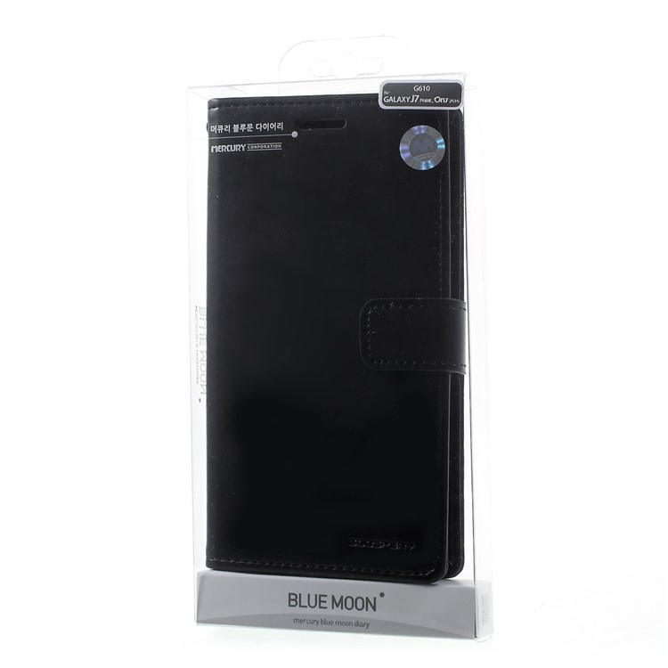 MERCURY GOOSPERY Blue Moon Leather Wallet Case for Samsung Galaxy J7 Prime/On7 2016 - Black-10