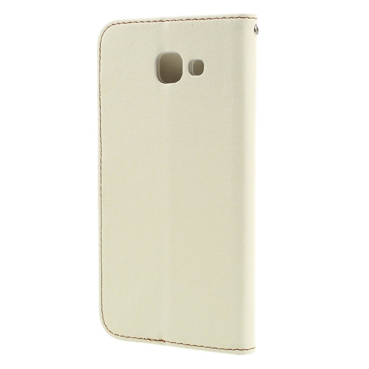 ROAR KOREA Twill Grain Leather Wallet Cover for Samsung Galaxy A8 (2016) - White-2