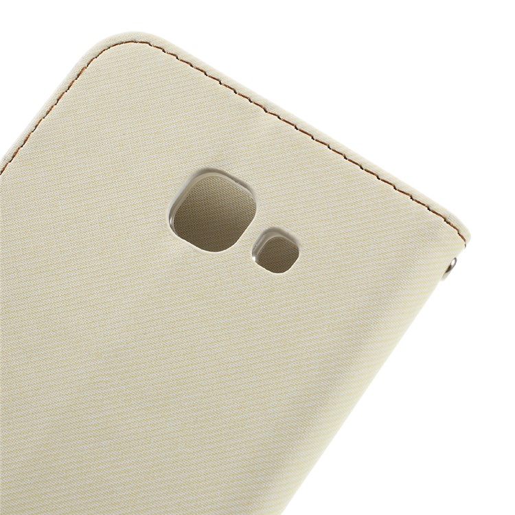 ROAR KOREA Twill Grain Leather Wallet Cover for Samsung Galaxy A8 (2016) - White-8