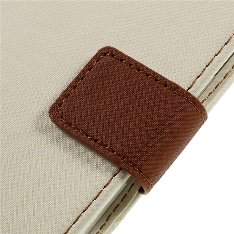 ROAR KOREA Twill Grain Leather Wallet Cover for Samsung Galaxy A8 (2016) - White-9