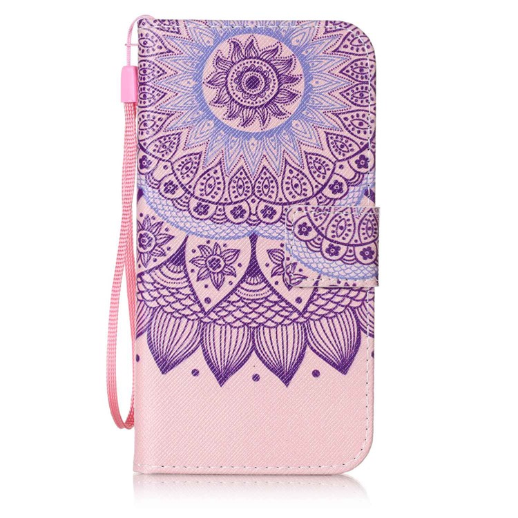 Patterned Leather Wallet Case for Samsung Galaxy S5 G900 with Strap - Bohemian Pattern-1