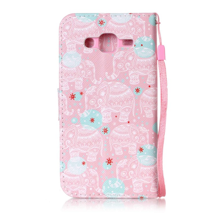 Patterned Leather Wallet Flip Case for Samsung Galaxy J5 SM-J500F - Elephants-2