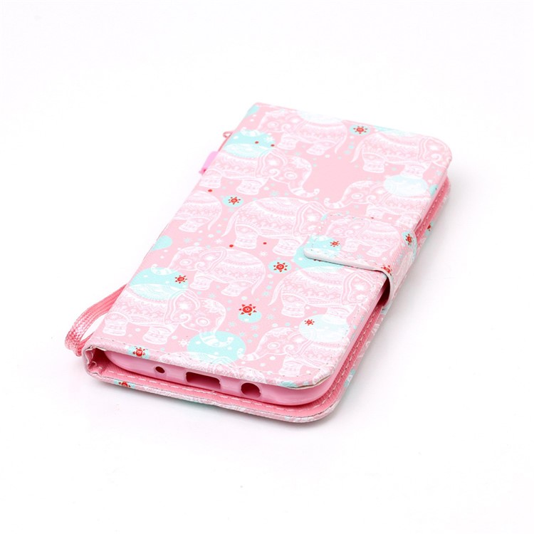 Patterned Leather Wallet Flip Case for Samsung Galaxy J5 SM-J500F - Elephants-5