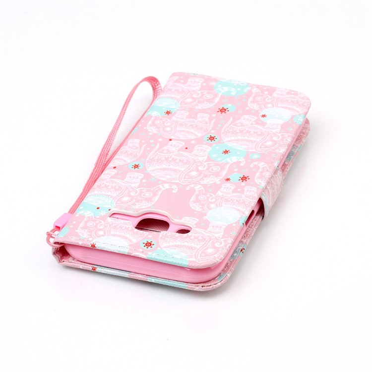 Patterned Leather Wallet Flip Case for Samsung Galaxy J5 SM-J500F - Elephants-6