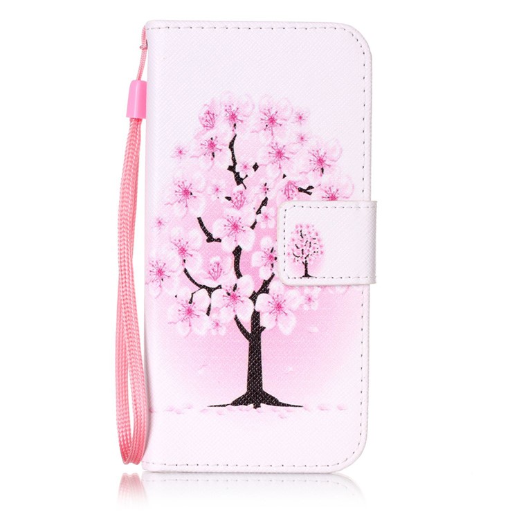 Patterned Wallet Leather Case with Strap for Samsung Galaxy A3 SM-A310F (2016) - Pretty Plum Flower-1