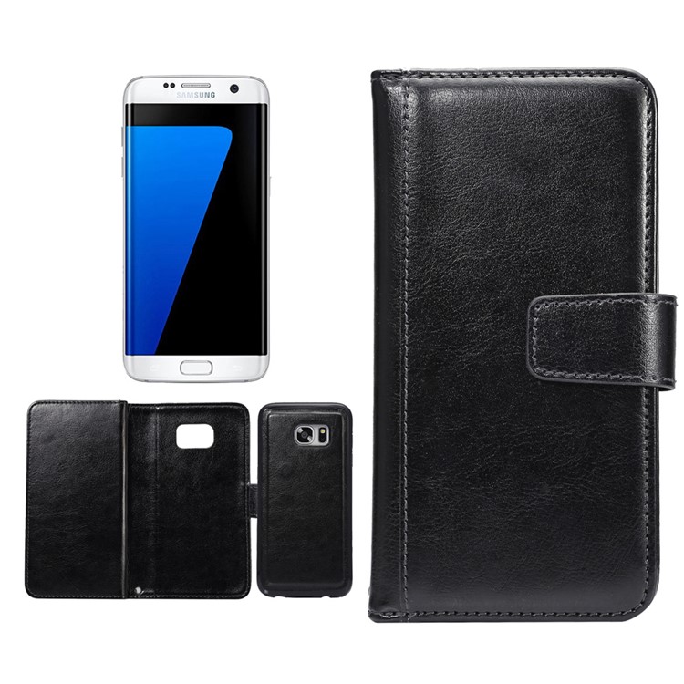 Detachable 9 Card Slots Leather Wallet Case for Samsung Galaxy S7 Edge G935 - Black-1