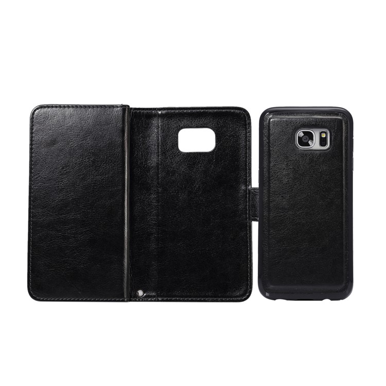 Detachable 9 Card Slots Leather Wallet Case for Samsung Galaxy S7 Edge G935 - Black-6