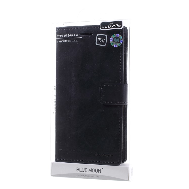 MERCURY GOOSPERY Blue Moon Wallet Leather Case for Samsung Galaxy J7 (2016) J710 - Black-12
