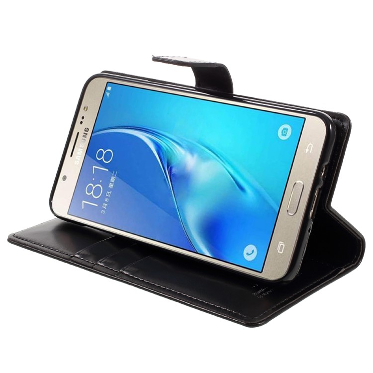 MERCURY GOOSPERY Blue Moon Wallet Leather Case for Samsung Galaxy J7 (2016) J710 - Black-4