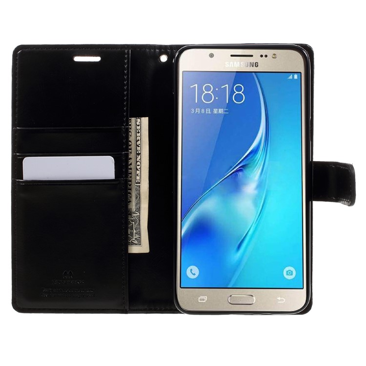 MERCURY GOOSPERY Blue Moon Wallet Leather Case for Samsung Galaxy J7 (2016) J710 - Black-6