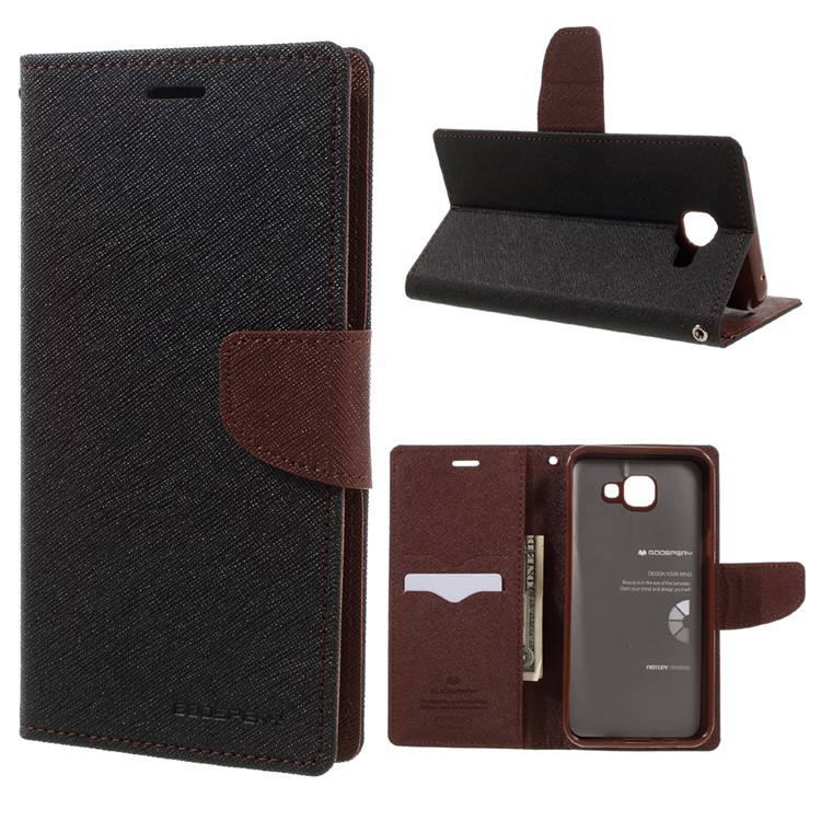 MERCURY GOOSPERY Fancy Diary Leather Case for Samsung Galaxy A8 (2016) A810 - Brown / Black-1