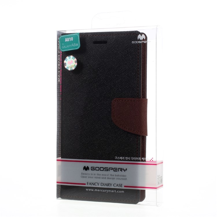MERCURY GOOSPERY Fancy Diary Leather Case for Samsung Galaxy A8 (2016) A810 - Brown / Black-10