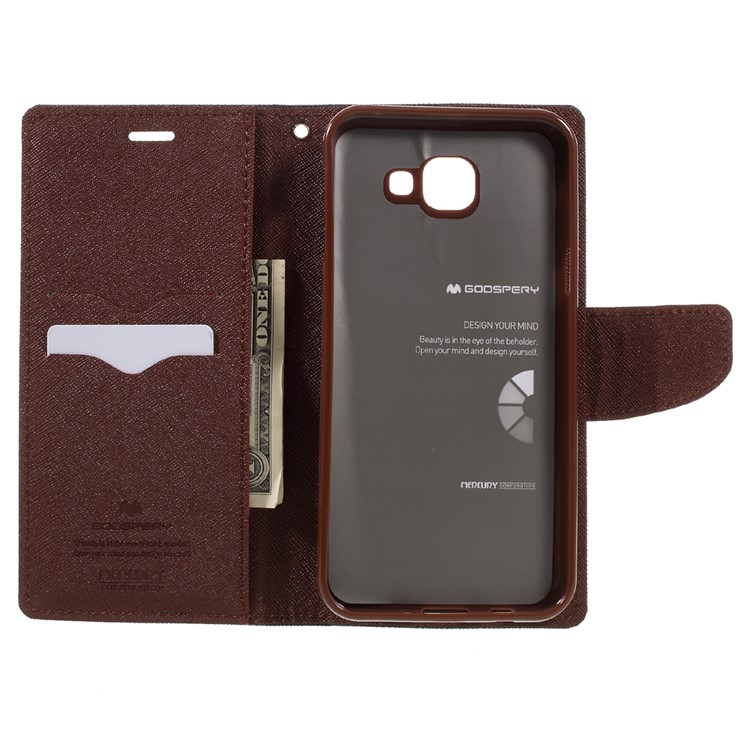MERCURY GOOSPERY Fancy Diary Leather Case for Samsung Galaxy A8 (2016) A810 - Brown / Black-6