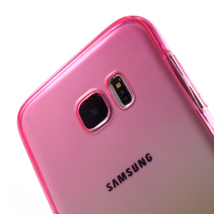 Gradient Color Touchable Front + Back 2-Piece TPU Gel Case for Samsung Galaxy S7 Edge G935 - Rose / Yellow-4