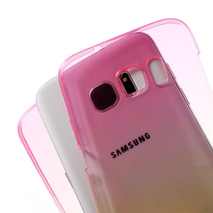 Gradient Color Touchable Front + Back 2-Piece TPU Gel Case for Samsung Galaxy S7 Edge G935 - Rose / Yellow-6