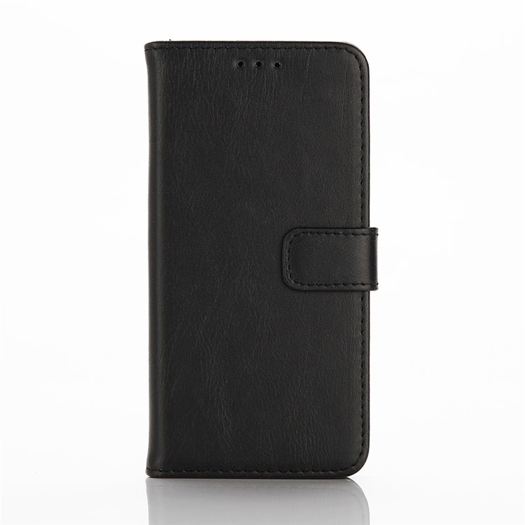 Crazy Horse Leather Wallet Phone Case for Samsung Galaxy J7 Prime / On7 2016 - Black-1
