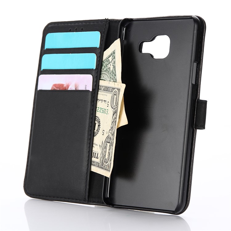 Crazy Horse Leather Wallet Phone Case for Samsung Galaxy J7 Prime / On7 2016 - Black-10