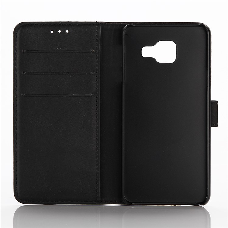 Crazy Horse Leather Wallet Phone Case for Samsung Galaxy J7 Prime / On7 2016 - Black-3