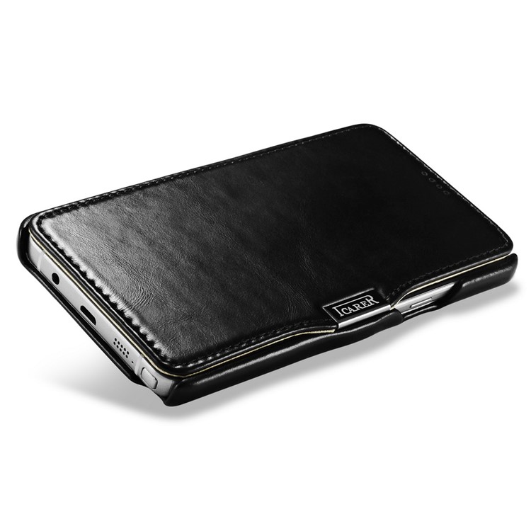 ICARER Vintage Series Genuine Leather Card Holder Phone Case for Samsung Galaxy Note5 SM-N920 - Black-3