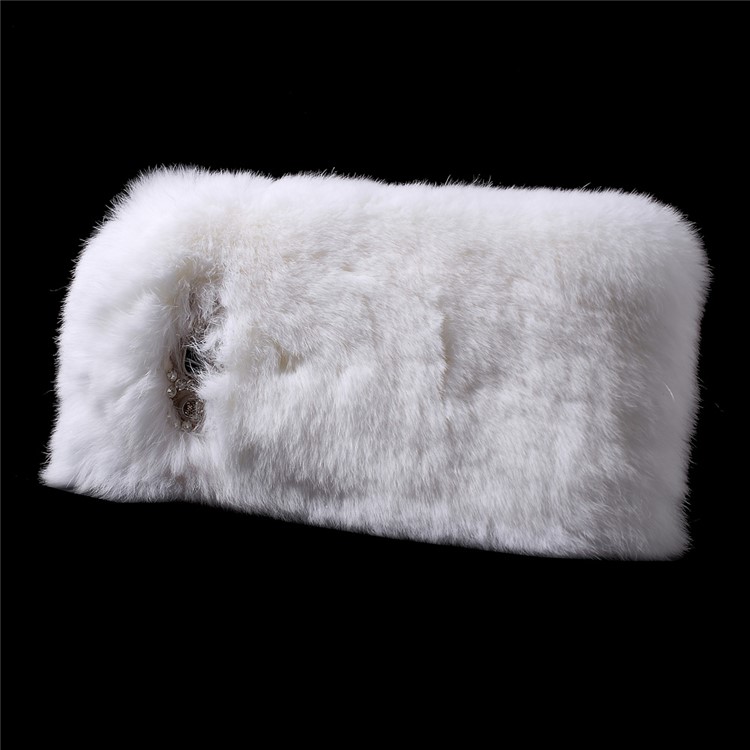 Winter Soft Warm Rabbit Fur Diamante TPU Case for Samsung Galaxy J5 (2016) J510 - White-4