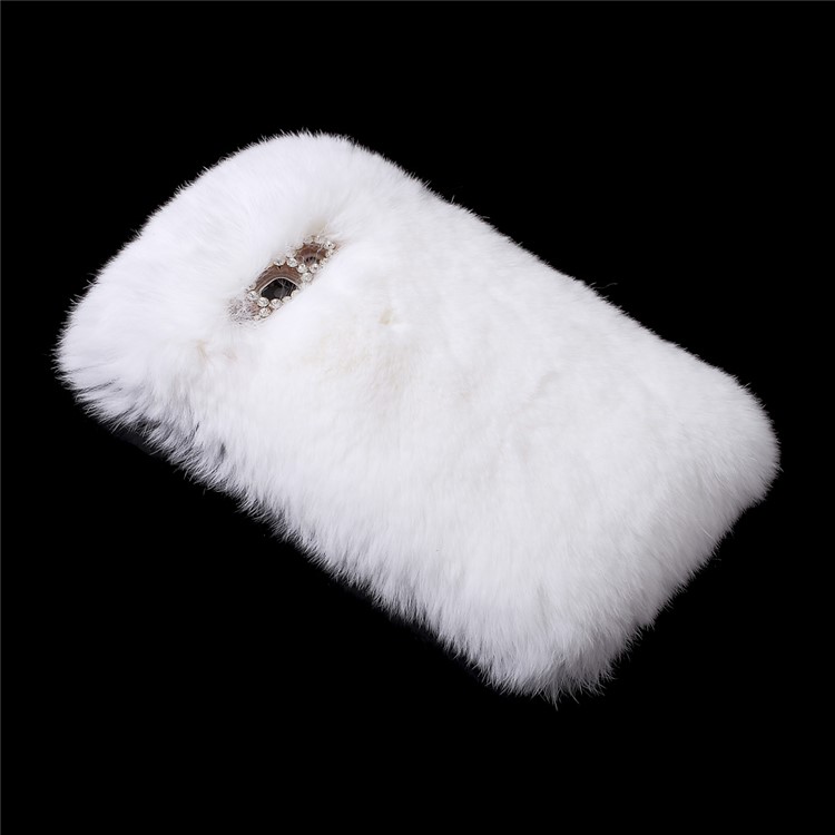 Winter Soft Warm Rabbit Fur Diamante TPU Case for Samsung Galaxy J5 (2016) J510 - White-5