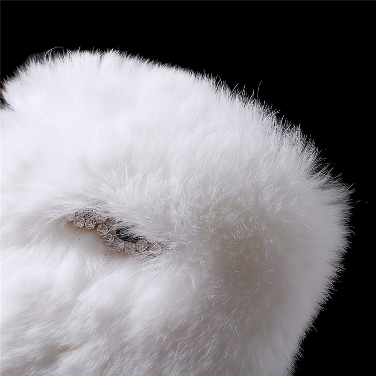 Winter Soft Warm Rabbit Fur Diamante TPU Case for Samsung Galaxy J5 (2016) J510 - White-7