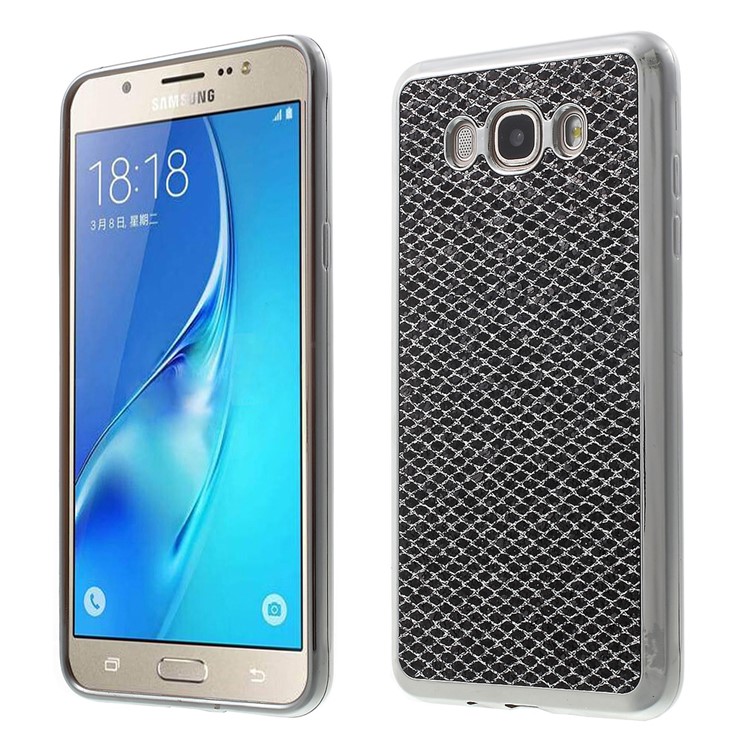 Glittery Sequins Electroplating TPU Back Case for Samsung Galaxy J7 (2016) - Black-1
