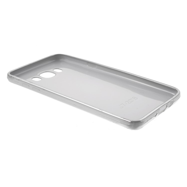 Flash Powder Leather Coated Plating TPU Case for Samsung Galaxy J5 (2016) J510 - Silver-3