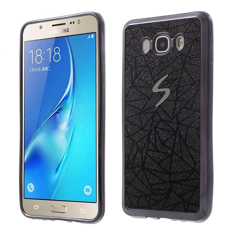 Branch Design Glitter Powder Plating TPU Case for Samsung Galaxy J5 (2016) SM-J510 - Black-1