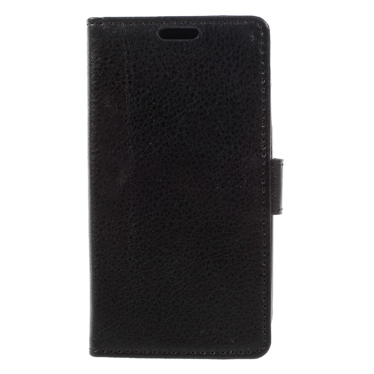 Lychee Skin Wallet Leather Stand Case for Samsung Galaxy J1 mini prime - Black-3