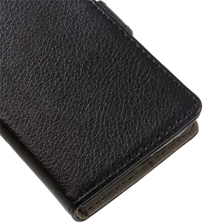 Lychee Skin Wallet Leather Stand Case for Samsung Galaxy J1 mini prime - Black-7