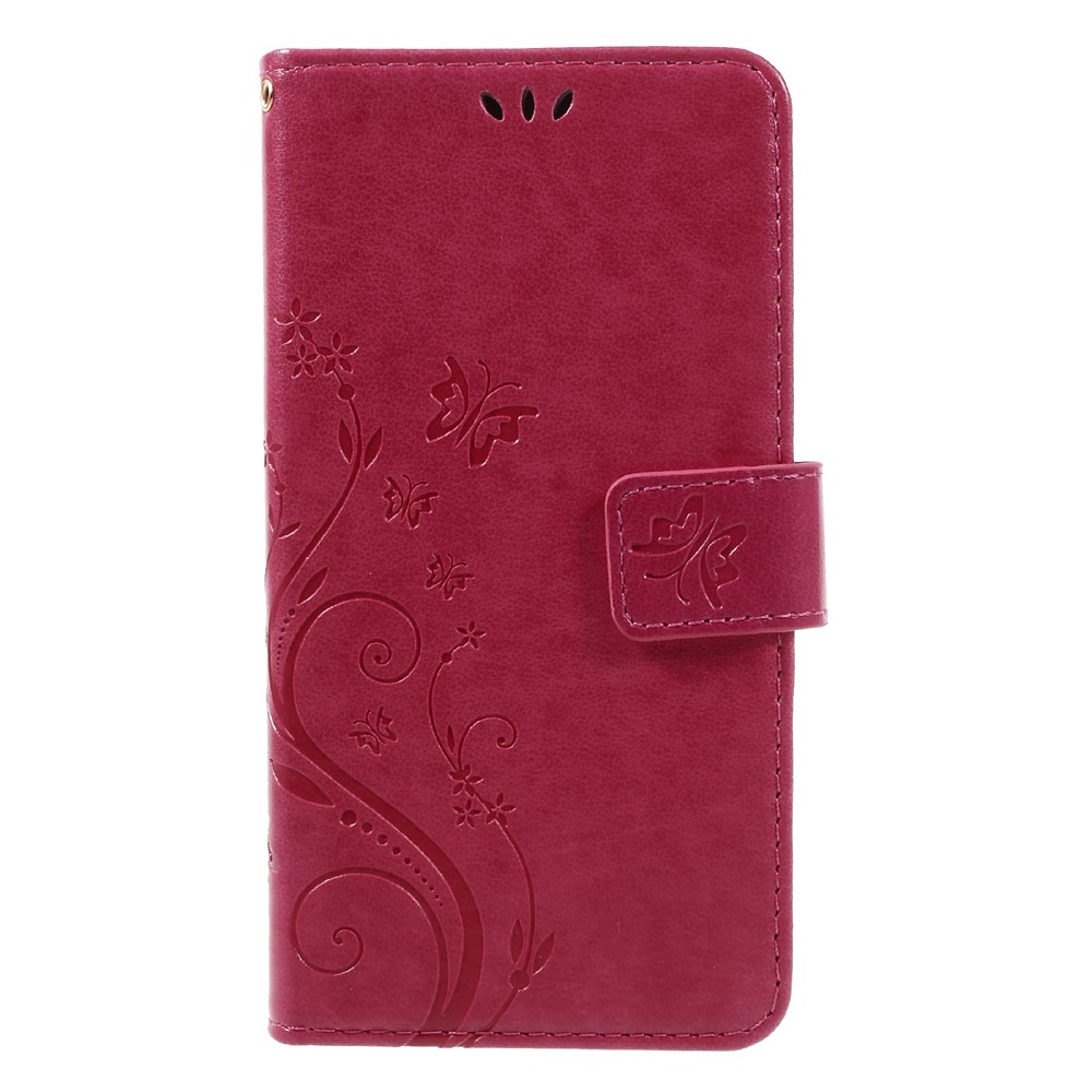 Butterfly Flowers Magnetic Leather Stand Case for Samsung Galaxy A5 (2017) - Rose-4