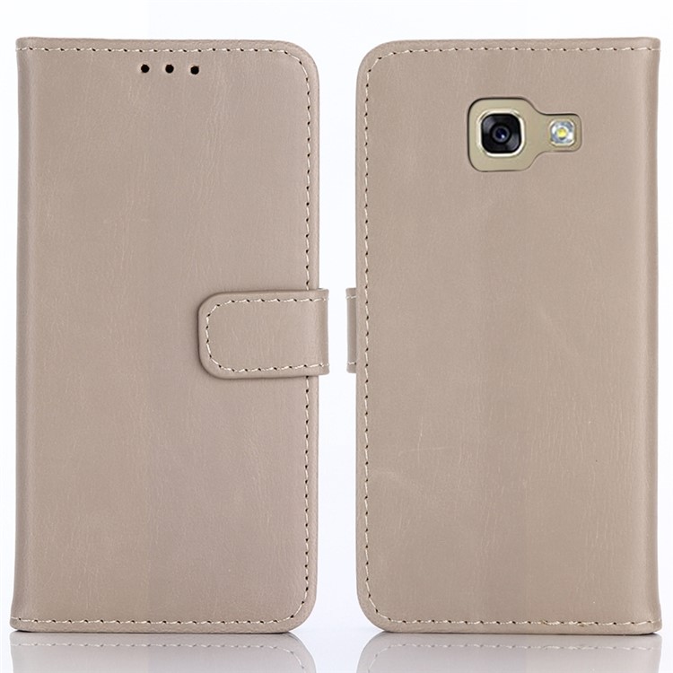 Retro estilo carteira suporte couro tampa flip para samsung galáxia A5 (2017) - cinza-1