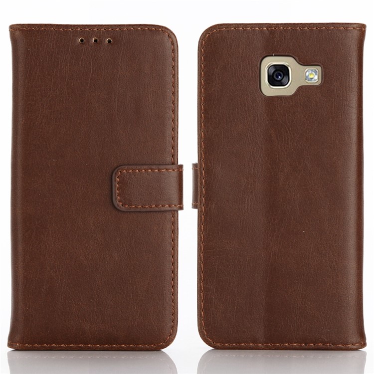 Rétro style magnétique cuir Flip Case pour Samsung Galaxy A5 (2017) - Café-1