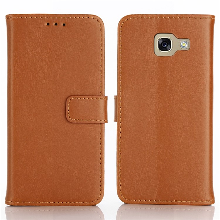 Retro Style Leather Stand Card Slots Cover for Samsung Galaxy A5 (2017) - Brown-1