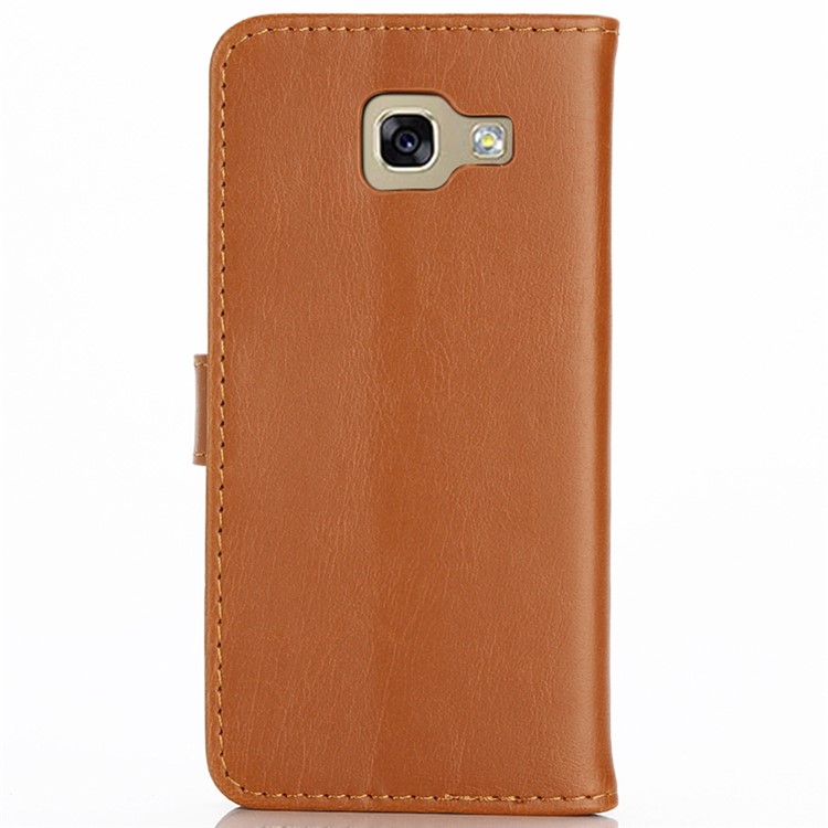 Retro Style Leather Stand Card Slots Cover for Samsung Galaxy A5 (2017) - Brown-3