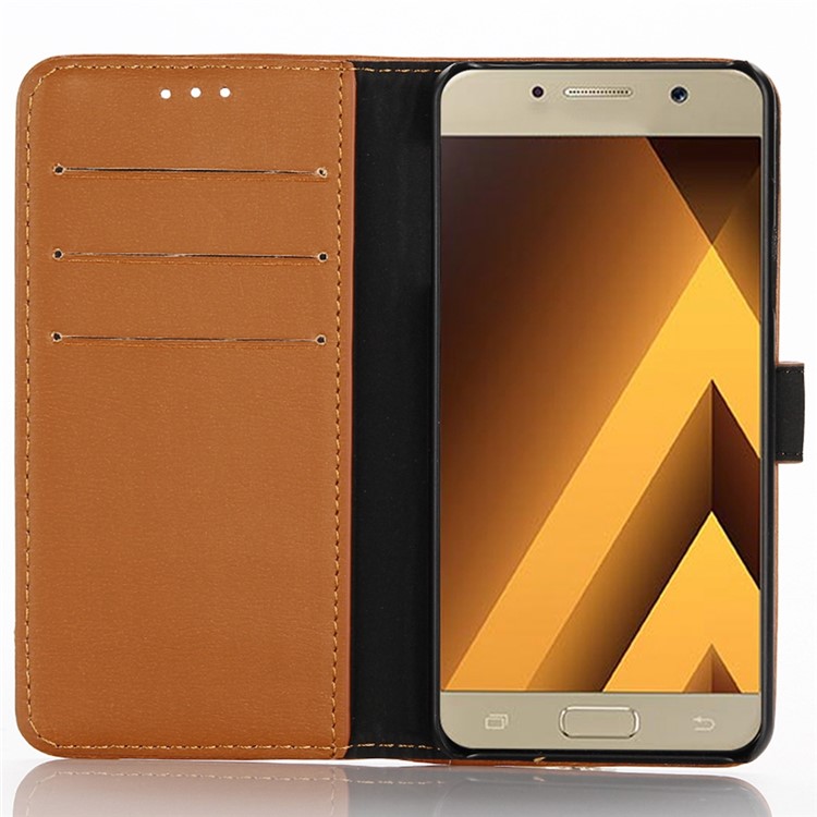 Retro Style Leather Stand Card Slots Cover for Samsung Galaxy A5 (2017) - Brown-4