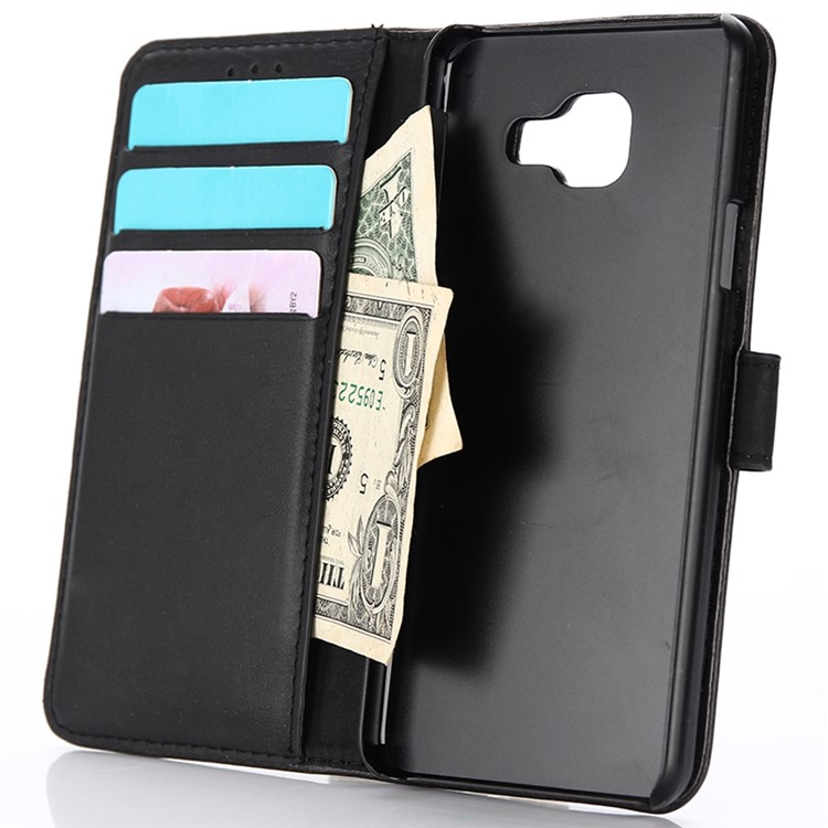 Retro Style Crazy Horse PU Leather Wallet Case for Samsung Galaxy A3 (2017) - Black-11
