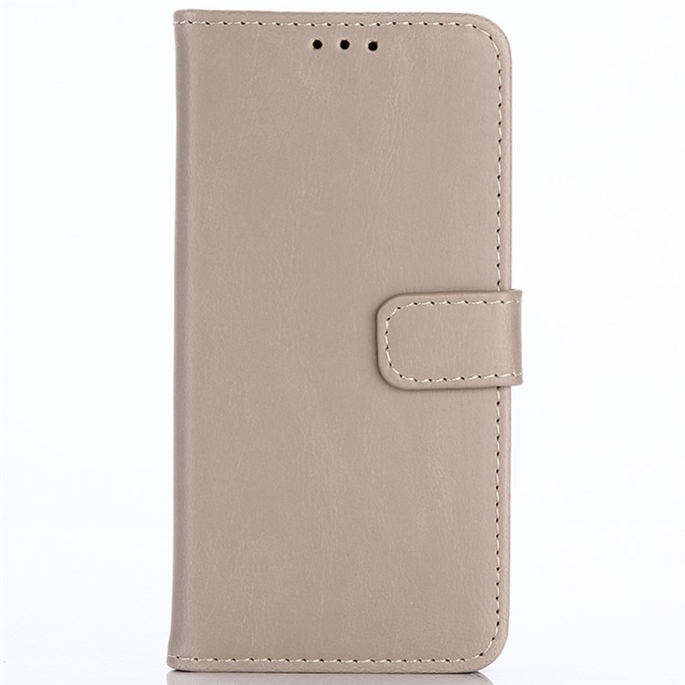 Para Samsung Galaxy A3 (2017) Estilo Retro Crazy Horse PU Funda De Cuero Funda De Cuero Soporte Plegable Magnético Proteger A Prueba De Rasguños Cubierta Flip - Gris