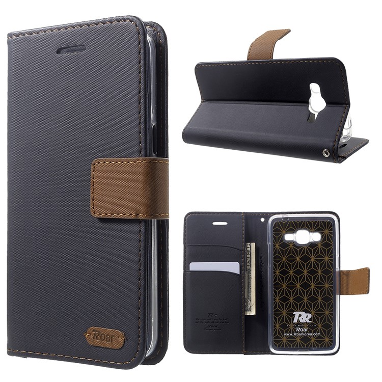 

ROAR Wallet Stand Leather Folio Phone Case for Samsung Galaxy J2 Prime - Black, Galaxy J2 Prime